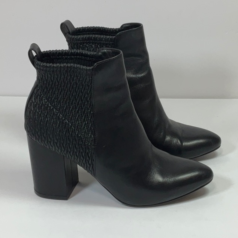 Cole Haan Aylin Leather Ruched Pointy Toe Bootie - Picture 2 of 10